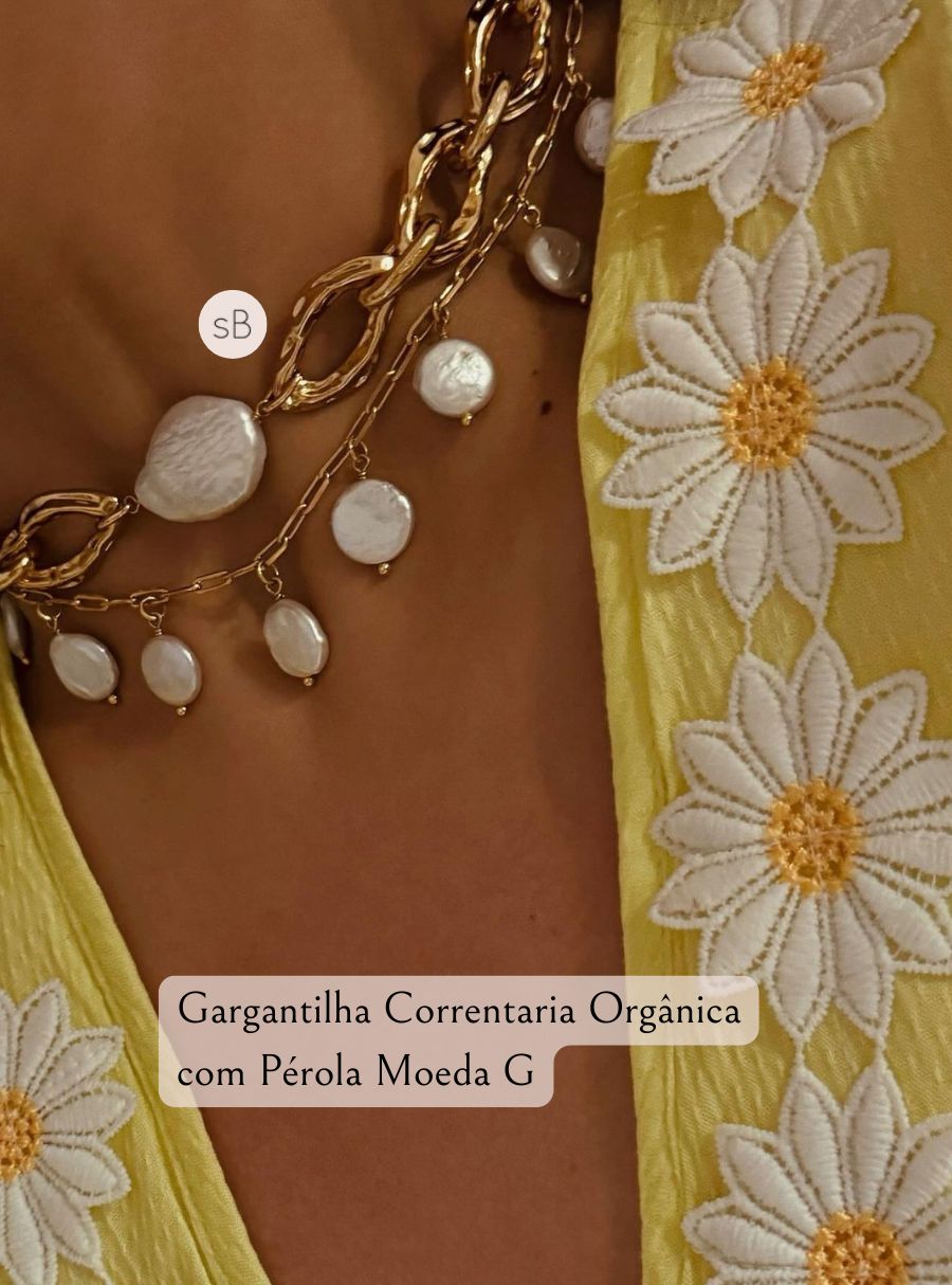 Mix Colares (Choker Cartier c/ Pérola Barroca Moeda P)