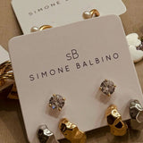 Trio de Brincos Argolas Orgânicas Mix de Banhos e Ponto de Luz -  3 Pares