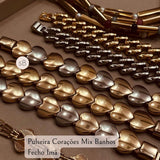 Pulseira Corações Mix Banhos