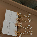 Trio de Brincos Argolinha com Pérolas Barrocas