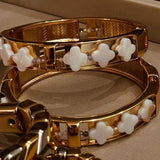 Bracelete com Trevo Madrepérola e Micro Zircônias