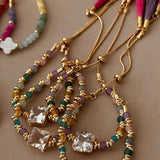 Pulseira Pedraria Carré com Jades Coloridas