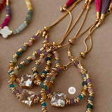 Pulseira Pedraria Carré com Jades Coloridas