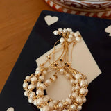 Pulseira Unitária Pérolas Barrocas com Dourado - Ajustável