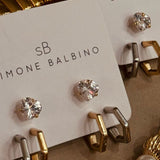 Trio Brincos Argolinhas Geométricas e Ponto de Luz Coração Mix Banhos