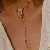 Colar Cordão com Pedraria Natural