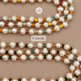 Gargantilha Pérola Barroca com Cristais Coloridos